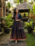 Sanwarya , Premium Heavy Muslin Gown with beautiful block print all over-SANWA001GK