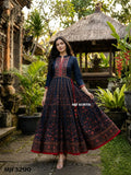 Sanwarya , Premium Heavy Muslin Gown with beautiful block print all over-SANWA001GK