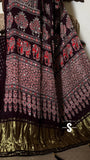 Modal Ajrakh Hand Block Print Saree With Original Mirror Work -PRS001BS