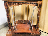 Beautiful Carved Wooden Laddu Gopal jhula -BRIJ001WJ