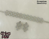 Kiara Advani Inspired Platinum Finish Diamond Choker Necklace Set for women -JAYDU001DC