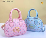 Blue  Cute Bow Style " Sling Bags with Short and Long Handle - GUP001BS