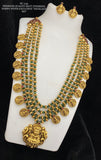 Sulana , Premium Matte Gold Finish Kemp Layered Necklace Set for women -LUCKY001LN