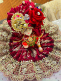 Janamasthami 2026 Special Shyamashyam presents Designer Maroon  Poshak for Laddu Gopalji - BRIJ001LGD