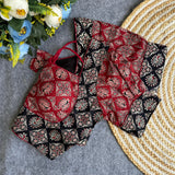 ORIGINAL AJRAKH COTTON HALTER NECK BLOUSE - RENU001HN