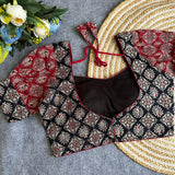 ORIGINAL AJRAKH COTTON HALTER NECK BLOUSE - RENU001HN