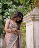 Suhana , Premium designer Beautiful Sequins and Dori Embroidery work with Fancy lace border Saree-SLC001FLB