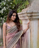 Suhana , Premium designer Beautiful Sequins and Dori Embroidery work with Fancy lace border Saree-SLC001FLB