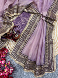 Suhana , Premium designer Beautiful Sequins and Dori Embroidery work with Fancy lace border Saree-SLC001FLB