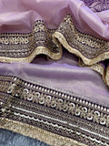 Suhana , Premium designer Beautiful Sequins and Dori Embroidery work with Fancy lace border Saree-SLC001FLB
