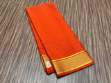 Deepika , Festival Special Orange Shade Pure Mysore Silk Saree with Golden Zari Stripes and Borders - SACHI001OM