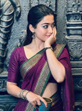 Rashmika Mandana inspired Diamond Narayan Peth Pure Cotton Saree for women -SRI001NPS