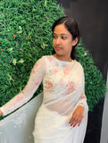 New White Tebi silk designer handwork party wear saree for women -SATYA001WS