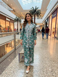 S F chikan , Premium Mulmul cotton  Kurti with Mulmul Cotton Plazo Cord Set -JASH001CSD