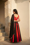 ManRasiya , Trendy Black and Red Fully Stitched Lehenga for Navratry 2026 -SOC001RK