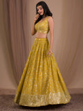 Moushmi , Mustard Yellow Designer Lehenga Choli for Special Occassions-OEK001MY