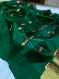 Mukta , Green Pure Chanderi Silk Saree for women -ANSA001CS