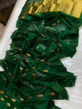 Mukta , Green Pure Chanderi Silk Saree for women -ANSA001CS