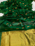 Mukta , Green Pure Chanderi Silk Saree for women -ANSA001CS