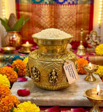 Brass Asht-lakshmi Kalash for Puja -HR001BK