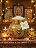 Beautiful Brass Asht-lakshmi Kalash for Puja -HR001BK