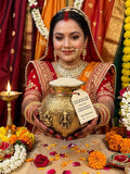 Beautiful Brass Asht-lakshmi Kalash for Puja -HR001BK