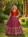Dress your little princess in timeless elegance with our beautifully crafted Fully Stitched Lehenga Choli Set-SOC001KL