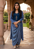 Pure Cotton Ajrak Dhoti Pant , Short Top and Long Jacket -FOF001DPJ