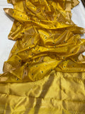 Lalitha , Yellow shade Pure Chanderi  Tissue Silk Saree for women -ANSA001YS