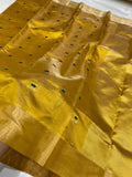Lalitha , Yellow shade Pure Chanderi  Tissue Silk Saree for women -ANSA001YS