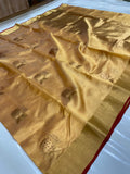 South Indian Celebrity Rashmika Mandana Inspired Pure Chanderi Silk Saree for women -ANSA001CS