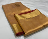 South Indian Celebrity Rashmika Mandana Inspired Pure Chanderi Silk Saree for women -ANSA001CS