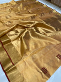 South Indian Celebrity Rashmika Mandana Inspired Pure Chanderi Silk Saree for women -ANSA001CS