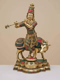 Devakinandan , elegant Brass statue of Lord Krishna -DN001K