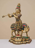 Devakinandan , elegant Brass statue of Lord Krishna -DN001K