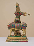 Devakinandan , elegant Brass statue of Lord Krishna -DN001K
