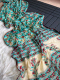 AK T Saree Fabric Printed  Georgette  Saree Mirror Work With Outing & Lace -TREND001S