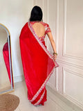 Rosa , Red Saree with Ready made blouse -MISS001RSB