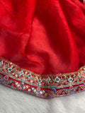Rosa , Red Saree with Ready made blouse -MISS001RSB