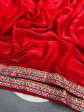 Rosa , Red Saree with Ready made blouse -MISS001RSB