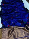 PURE CHANDERI SILK PATTU TISSUE SILK HANDLOOM SAREE -ANSA001CSB