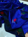PURE CHANDERI SILK PATTU TISSUE SILK HANDLOOM SAREE -ANSA001CSB