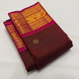 Rajeswari , Kanjivaram Pure silk handloom double warp with contrast Grand Pallu and blouse Vaira oosi kattam Bridal 2g -PDS001VO