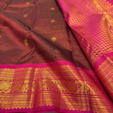 Rajeswari , Kanjivaram Pure silk handloom double warp with contrast Grand Pallu and blouse Vaira oosi kattam Bridal 2g -PDS001VO