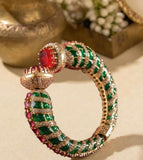 Raj Mahima , Elegant Royal Designs Inspired  Kundan Openable Kada for women -JAY001RK