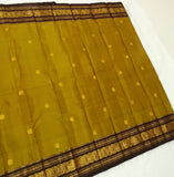 Shobika , Vintage   Kanchipuram traditional Borders with Mayil  Butties Chocolate and Gold Combination Saree  -PDS001KS