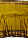 Shobika , Vintage   Kanchipuram traditional Borders with Mayil  Butties Chocolate and Gold Combination Saree  -PDS001KS