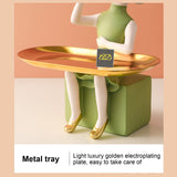Nordic Cute Girl with Metal tray for candy’s/ Keys / visiting card / Brushes / makeup -AKSH001NG
