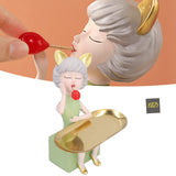 Nordic Cute Girl with Metal tray for candy’s/ Keys / visiting card / Brushes / makeup -AKSH001NG