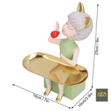 Nordic Cute Girl with Metal tray for candy’s/ Keys / visiting card / Brushes / makeup -AKSH001NG